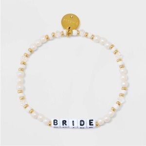Little Words Project Bride Beaded Bracelet jewelry Cream Gold balls New size S/M